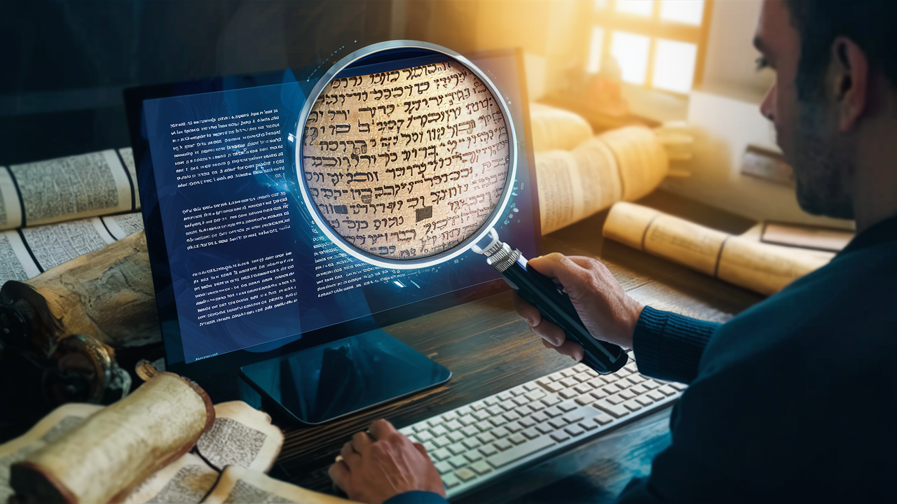 AI analyzing ancient Hebrew Bible text